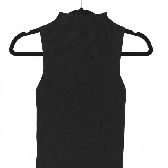 Mizalle Black Knit Sleeveless Top with Jewels and Cutout Large - Picture 4 of 5
